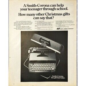 Smith-Corona Electric Portable Typewriter "gift for teens for School" Ad 1970